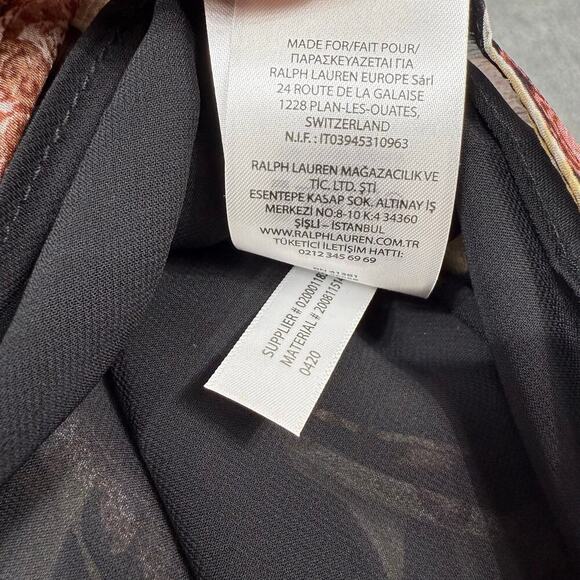 Lauren‎ Ralph Lauren Georgette Top XL Printed Flutter Sleeve - Picture 6 of 11